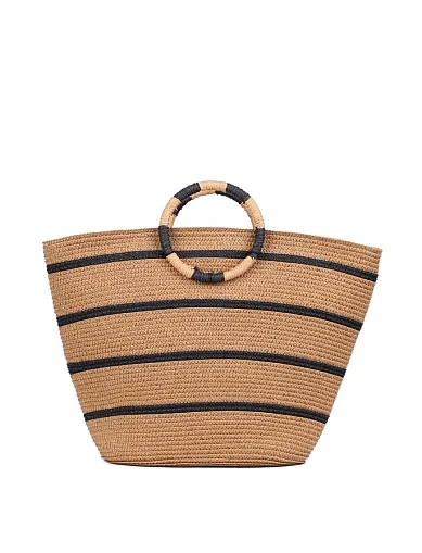 Женская сумка тоут MIRATON соломенная бежевая - фото 4 - Miraton