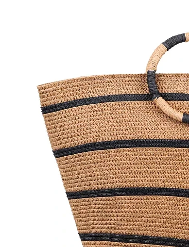 Женская сумка тоут MIRATON соломенная бежевая - фото 5 - Miraton