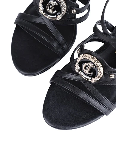 Жіночі босоніжки Just Cavalli з екошкіри чорні (78RA3S34 ZS984 899) - фото 5 - Miraton