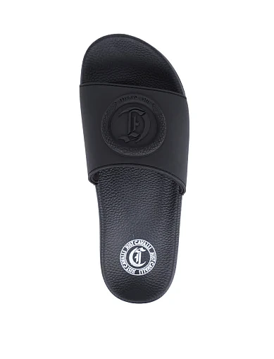 Женские шлепанцы Just Cavalli резиновые черные - фото 2 - Miraton