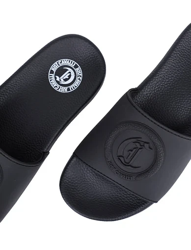 Женские шлепанцы Just Cavalli резиновые черные - фото 5 - Miraton