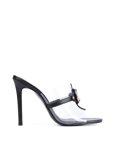 Женские сабо Just Cavalli лаковые черные женские - фото 1 - Miraton