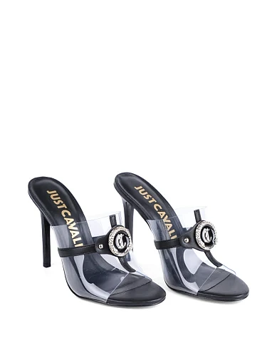 Женские сабо Just Cavalli лаковые черные женские - фото 3 - Miraton
