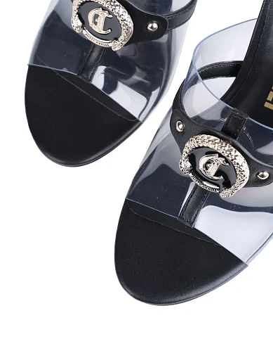 Женские сабо Just Cavalli лаковые черные женские - фото 5 - Miraton