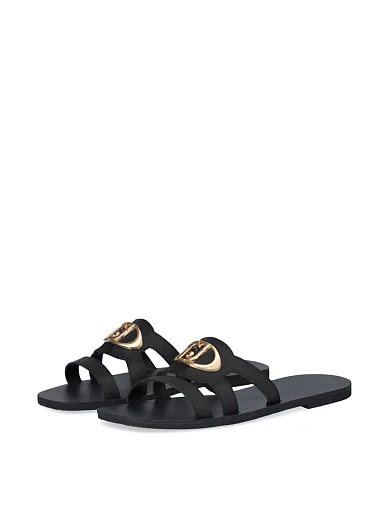 Жіночі шльопанці LIU JO шкіряні чорні (SA5083P010222222) - фото 3 - Miraton