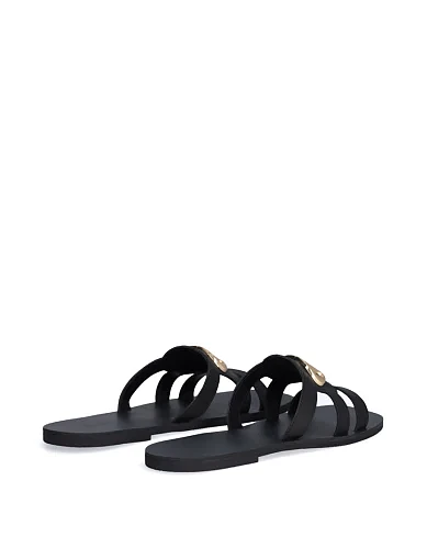 Жіночі шльопанці LIU JO шкіряні чорні (SA5083P010222222) - фото 4 - Miraton