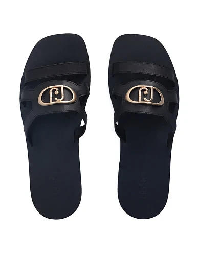 Жіночі шльопанці LIU JO шкіряні чорні (SA5083P010222222) - фото 5 - Miraton