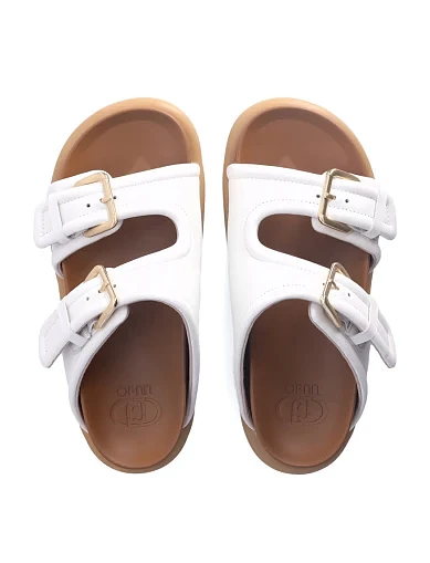 Женские шлепанцы LIU JO из экокожи белые - фото 4 - Miraton