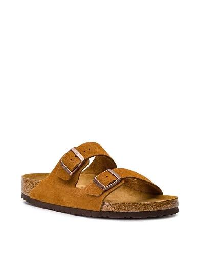 Женские шлепанцы BIRKENSTOCK Arizona Bs замшевые оранжевые - фото 2 - Miraton