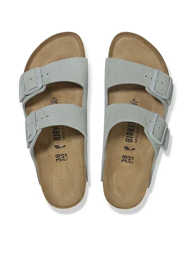 Женские шлепанцы BIRKENSTOCK Arizona zamsz замшевые серые - фото 4 - Miraton