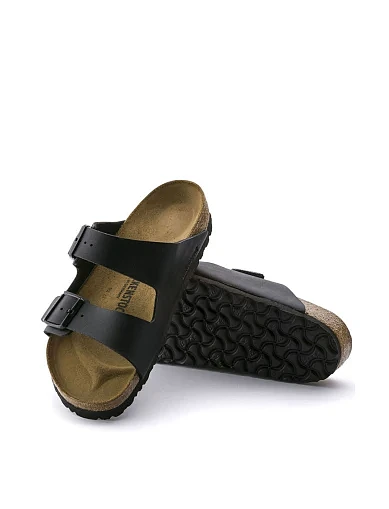 Женские шлепанцы BIRKENSTOCK Arizona из экокожи черные - фото 2 - Miraton