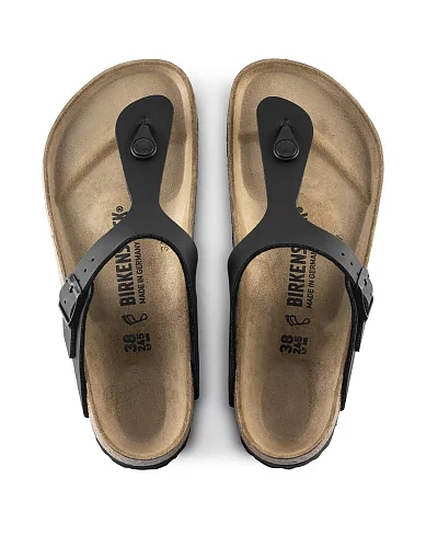 Жіночі шльопанці BIRKENSTOCK Gizeh Bf з екошкіри чорні (43691) - фото 5 - Miraton