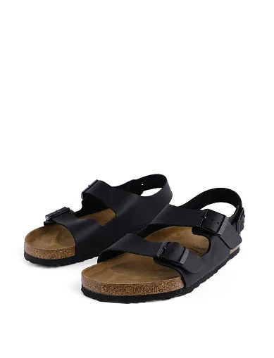 Женские сандалии BIRKENSTOCK Milano Black из экокожи черные - фото 2 - Miraton