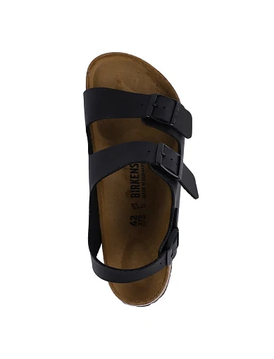 Женские сандалии BIRKENSTOCK Milano Black из экокожи черные - фото 4 - Miraton