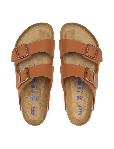 Женские шлепанцы BIRKENSTOCK Arizona Bs из экокожи оранжевые - фото 5 - Miraton