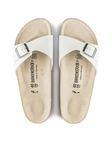 Женские шлепанцы BIRKENSTOCK Madrid Bs из экокожи белые - фото 4 - Miraton