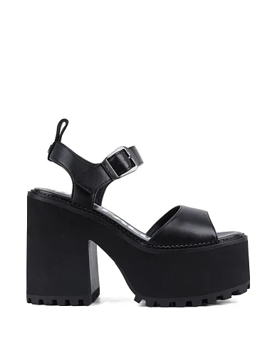 Женские босоножки Buffalo из экокожи черные - фото 1 - Miraton