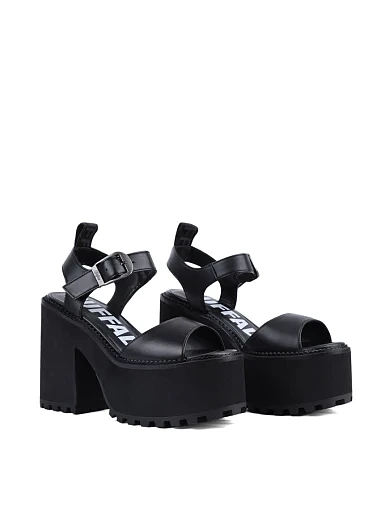 Женские босоножки Buffalo из экокожи черные - фото 3 - Miraton