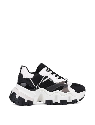 Женские кроссовки Buffalo из экокожи черные - фото 1 - Miraton