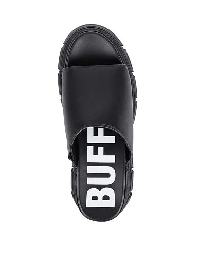 Женские шлепанцы Buffalo из экокожи черные - фото 5 - Miraton