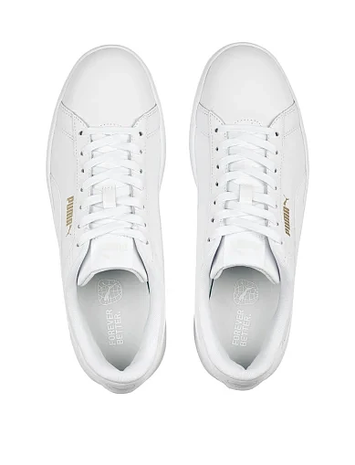 Мужские кеды PUMA Smash 3.0 L из искусственной кожи белые - фото 3 - Miraton
