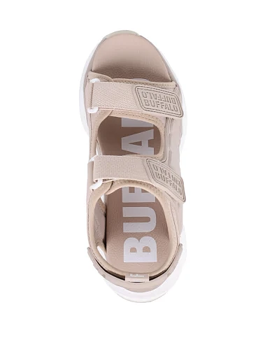 Женские сандалии Buffalo из экокожи бежевые - фото 5 - Miraton