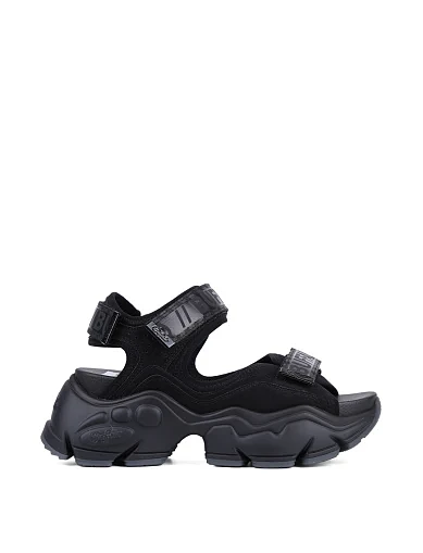 Женские сандалии Buffalo из экокожи черные - фото 1 - Miraton