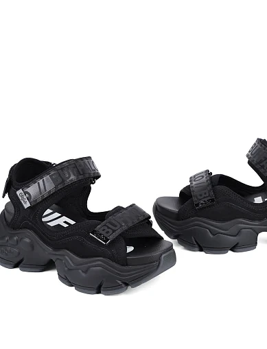 Женские сандалии Buffalo из экокожи черные - фото 2 - Miraton