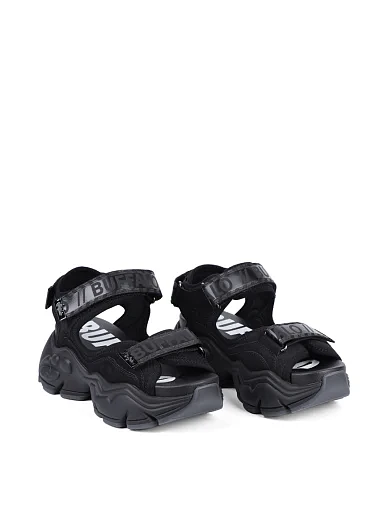 Женские сандалии Buffalo из экокожи черные - фото 3 - Miraton