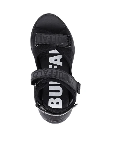 Женские сандалии Buffalo из экокожи черные - фото 5 - Miraton