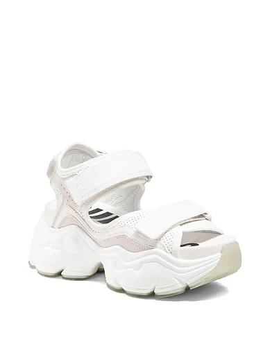 Женские сандалии Buffalo из экокожи белые - фото 2 - Miraton