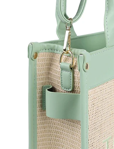 Женская сумка тоут MIRATON тканевая зеленая - фото 4 - Miraton