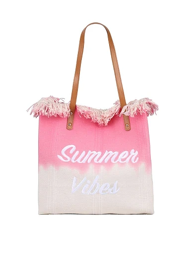 Женская сумка шоппер MIRATON тканевая розовая - фото 1 - Miraton