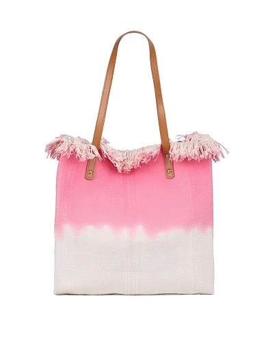 Женская сумка шоппер MIRATON тканевая розовая - фото 3 - Miraton