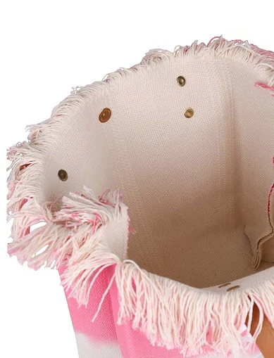 Женская сумка шоппер MIRATON тканевая розовая - фото 5 - Miraton