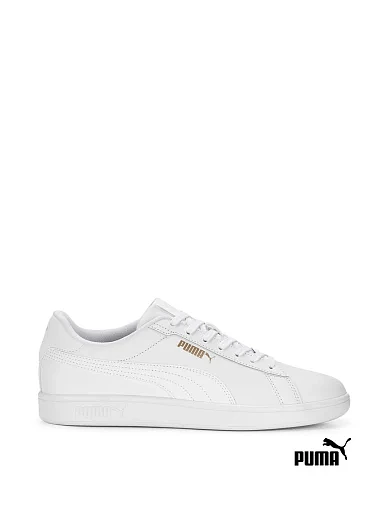 Жіночі кеди PUMA Smash 3.0 L із штучної шкіри білі (390987-01) - фото 1 - Miraton