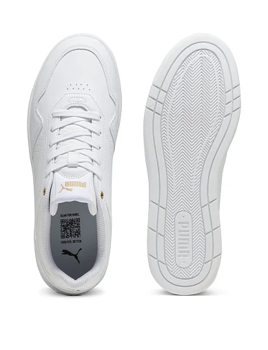 Мужские кеды PUMA Court Classic Sneakers из искусственной кожи белые - фото 4 - Miraton