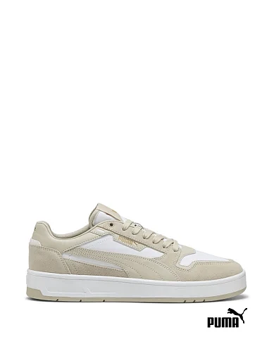 Мужские кеды PUMA Court Classic Suede Sneakers замшевые бежевые - фото 1 - Miraton