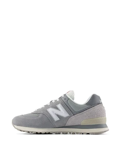 Жіночі кросівки New Balance 574 замшеві сірі (U574BKR) - фото 2 - Miraton