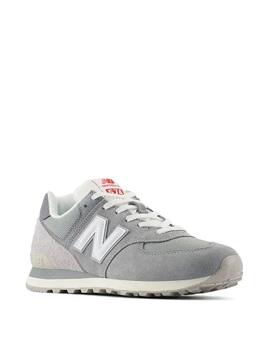 Жіночі кросівки New Balance 574 замшеві сірі (U574BKR) - фото 3 - Miraton