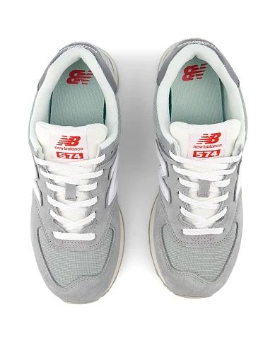 Жіночі кросівки New Balance 574 замшеві сірі (U574BKR) - фото 4 - Miraton
