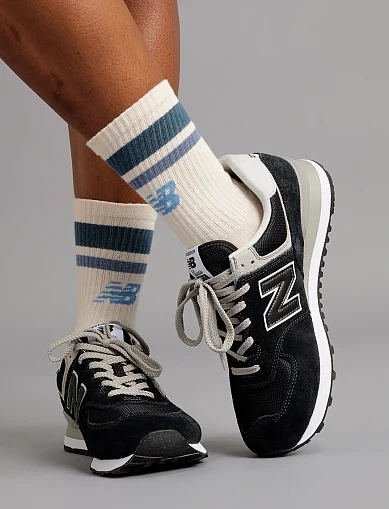 Чоловічі кросівки New Balance 574 замшеві чорні - фото 5 - Miraton