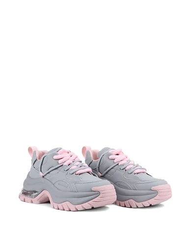 Женские кроссовки MIRATON кожаные серые - фото 3 - Miraton