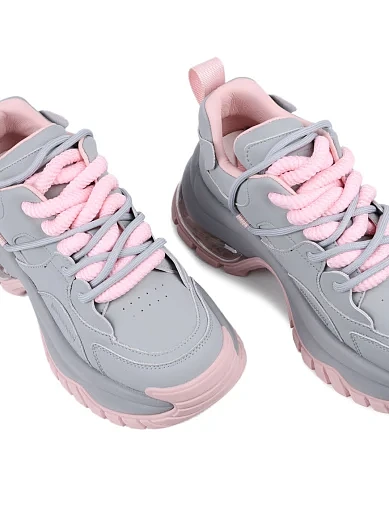 Женские кроссовки MIRATON кожаные серые - фото 5 - Miraton