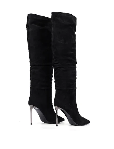 Жіночі чоботи MIRATON велюрові чорні(TYX1383-1801) - фото 4 - Miraton