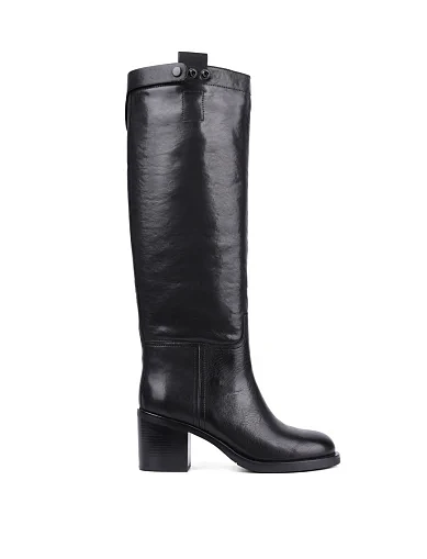 Жіночі чоботи MIRATON шкіряні чорні(8107H-1709-N472) - фото 1 - Miraton