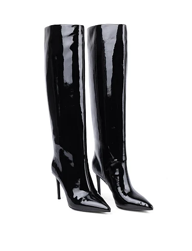 Жіночі чоботи MiaMay лакові чорні(XL23159K-19) - фото 3 - Miraton