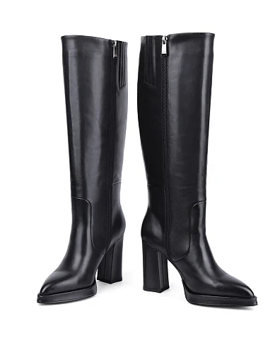 Женские сапоги Attizzare кожаные черные - фото 2 - Miraton