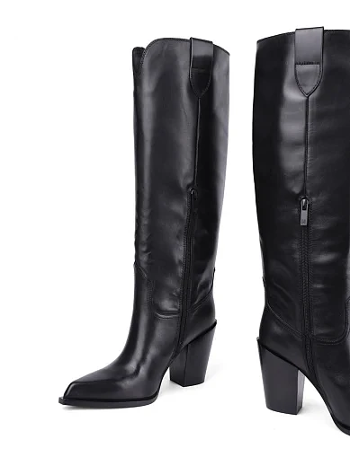 Жіночі чоботи MIRATON шкіряні чорні(G821-1617) - фото 2 - Miraton