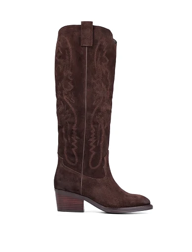 Жіночі чоботи Attizzare велюрові коричневі(WS7316-31612-N781KF) - фото 1 - Miraton